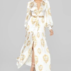 ISO Fashion Nova Cross This Jewel Shirt Maxi Dress